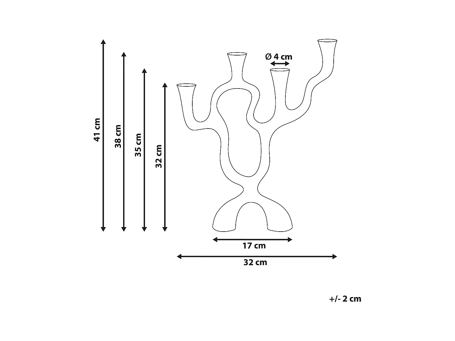 Kaarshouder FAMOES Metaal 41 cm Zilver