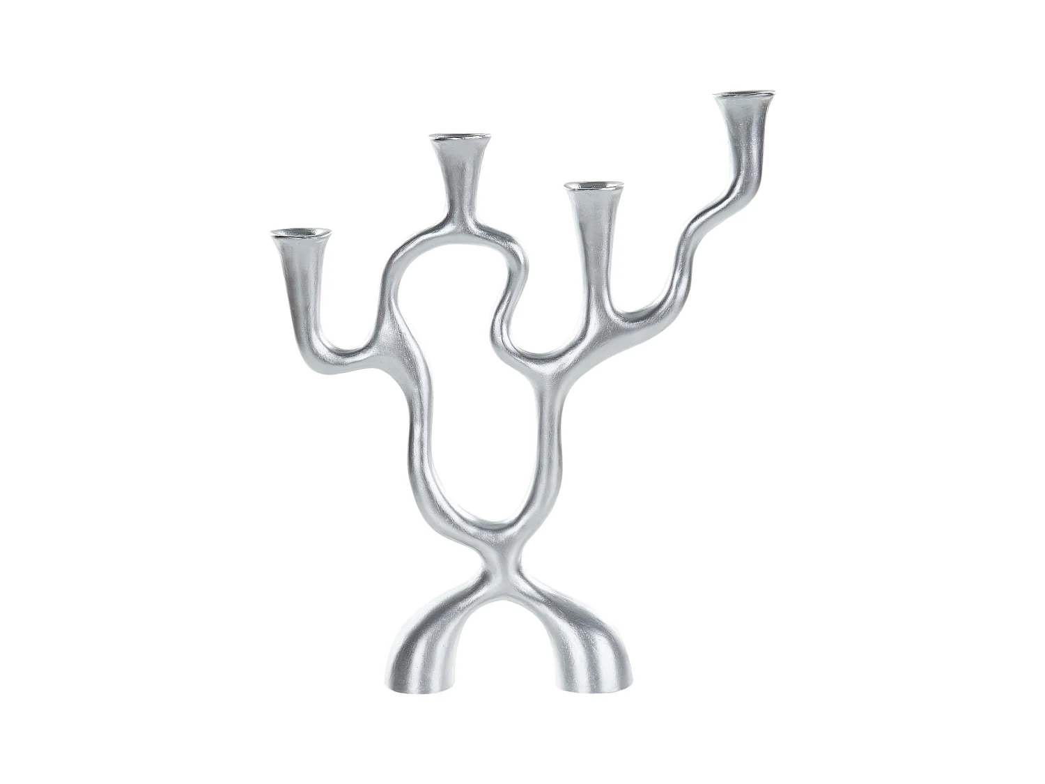 Bougeoir FAMOES Métal 41 cm Argenté