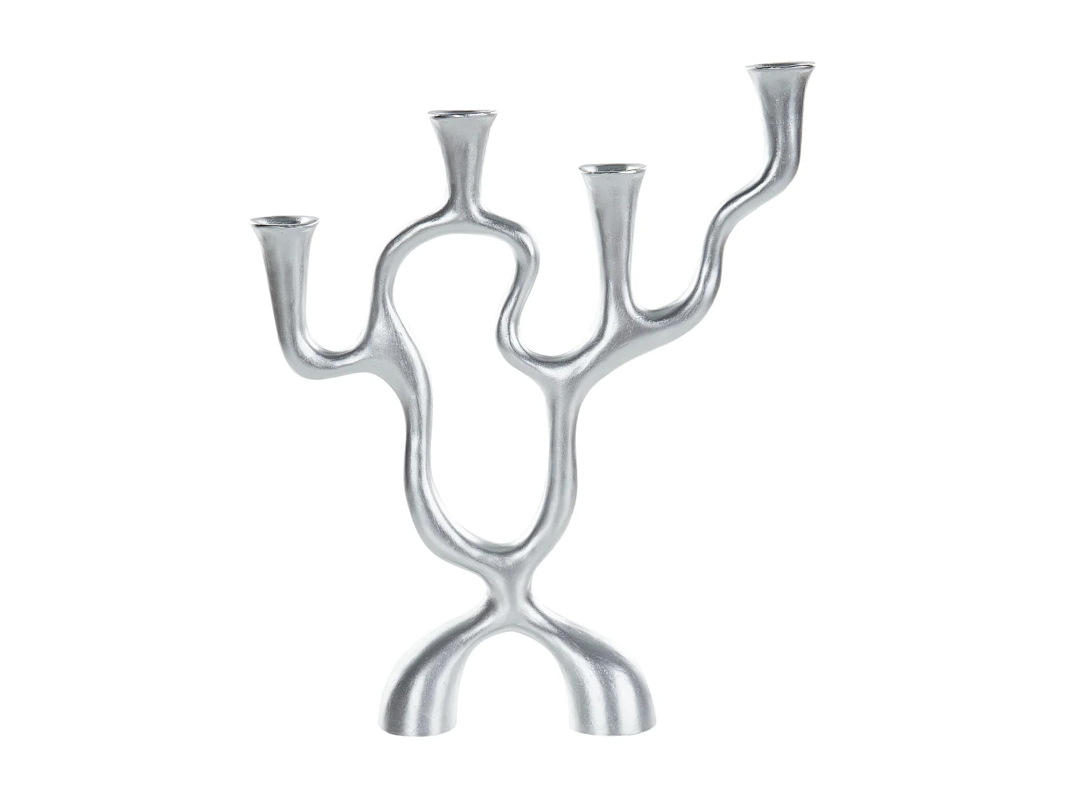 Bougeoir FAMOES Métal 41 cm Argenté