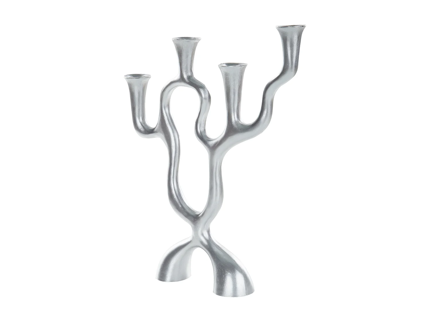 Bougeoir FAMOES Métal 41 cm Argenté