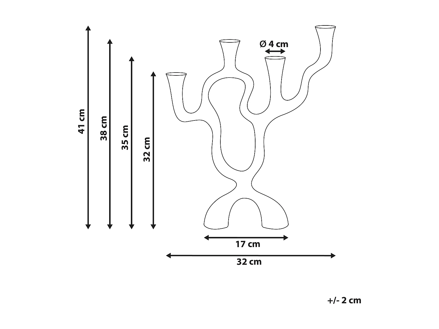 Kerzenständer FAMOES Metall 41 cm Silber