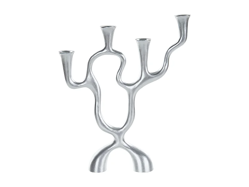 Portacandele FAMOES Metallo 41 cm Argento