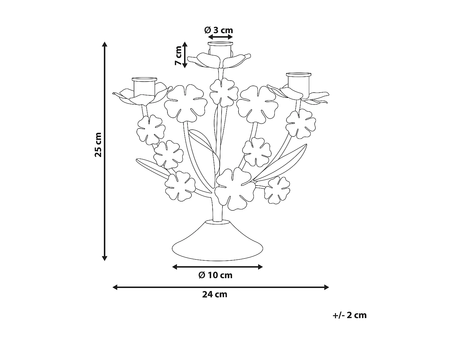 Bougeoir RAMADA Métal 25 cm Doré