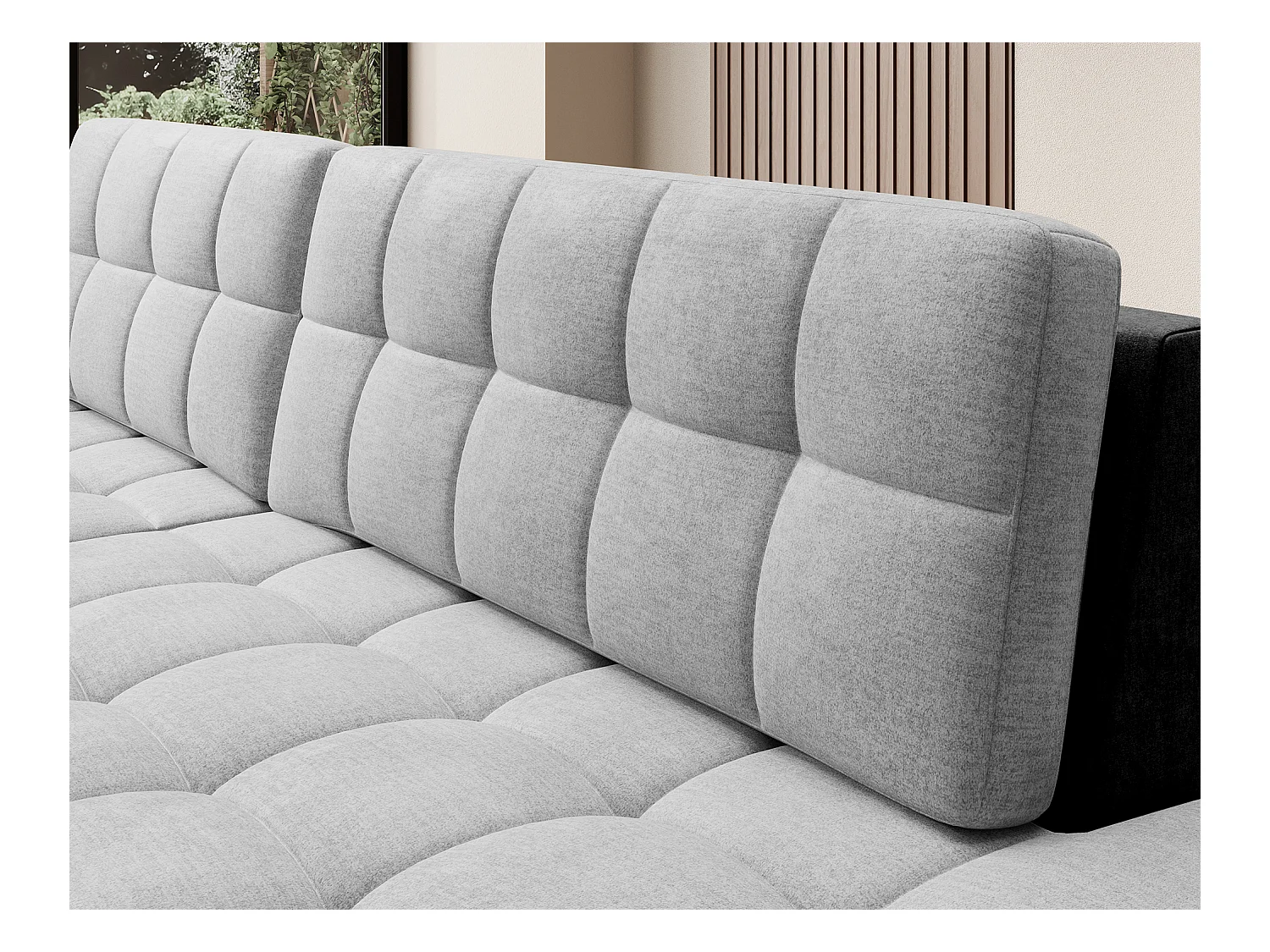 Canapé d'angle KELLY velours - Rangement et convertible-Gris foncé/Gris-Méridienne A gauche