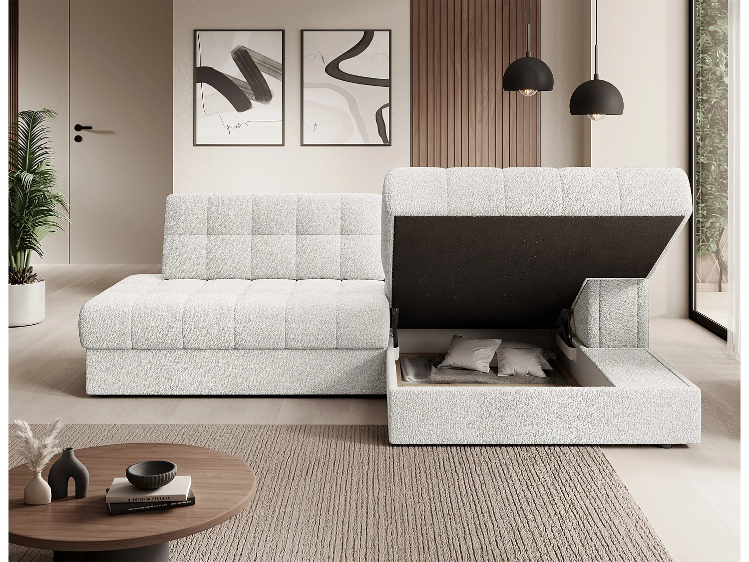 Ecksofa Mila R/stoffbezug/Anthrazit