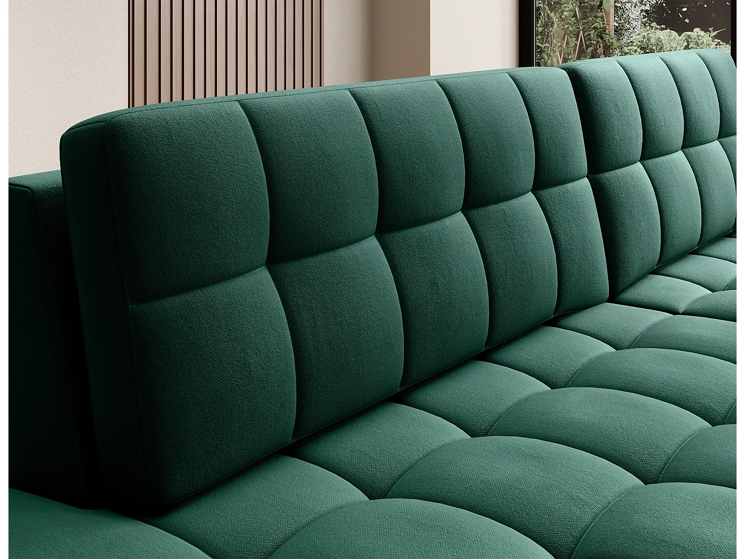 Canapé d'angle Mila R/revêtement en tissu/Vert