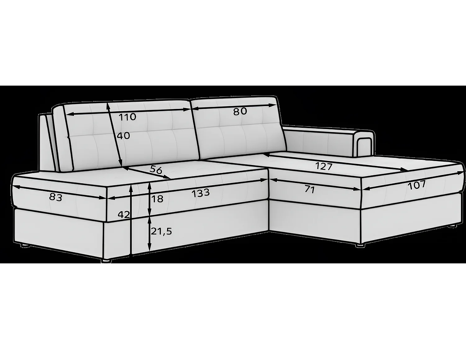 Ecksofa Mila R/stoffbezug/Grün