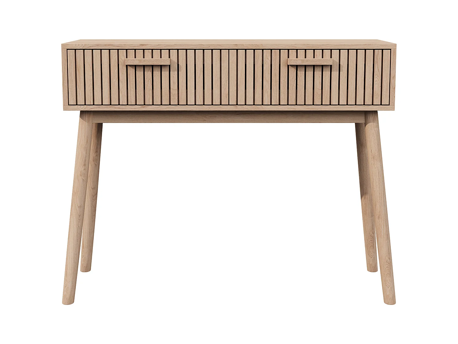 Table basse avec 2 tiroirs, avec espace de rangement, canapé décoratif, 100*35*80cm, couleur bois d'origine