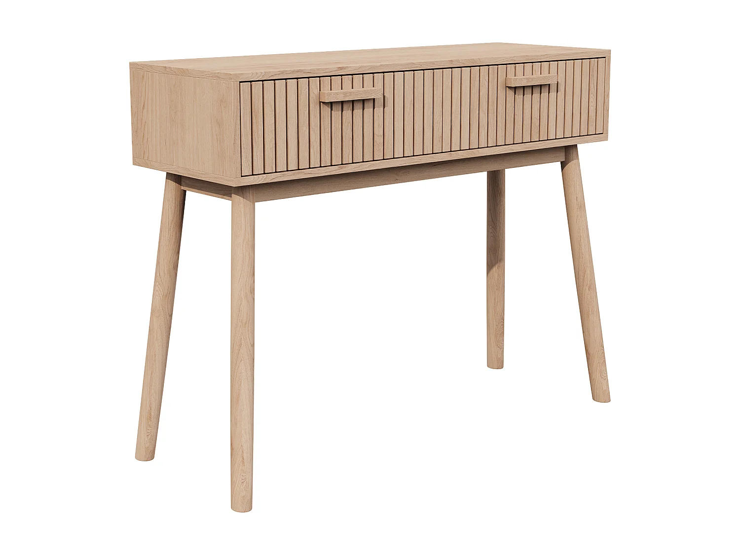 Table basse avec 2 tiroirs, avec espace de rangement, canapé décoratif, 100*35*80cm, couleur bois d'origine