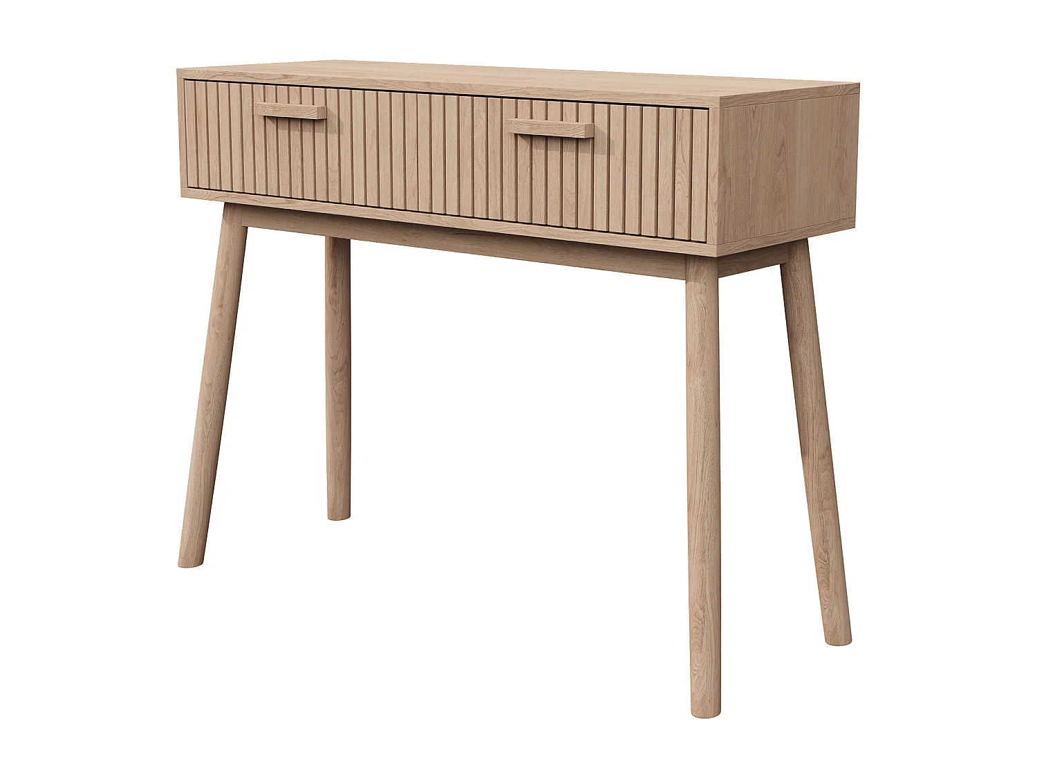 Table basse avec 2 tiroirs, avec espace de rangement, canapé décoratif, 100*35*80cm, couleur bois d'origine