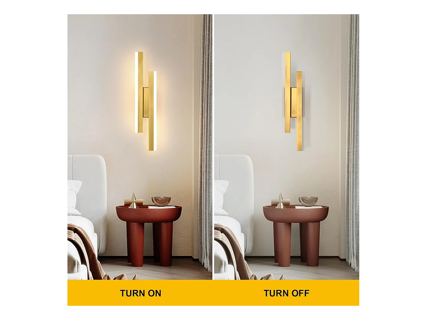 Applique Murale Interieur LED, Or Lampe Murale Moderne, 16 W Luminaire Murale en Acrylique pour Chambre, Salon, Hôtel, Escalier, Blanc Chaud 3000 K