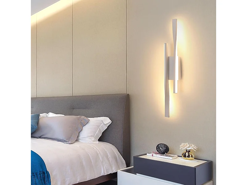 Applique Murale LED Intérieur 16W 1800LM - Design Moderne en Acrylique, 3000K Blanc Chaud Idéal Chambre/Salon/Couloir
