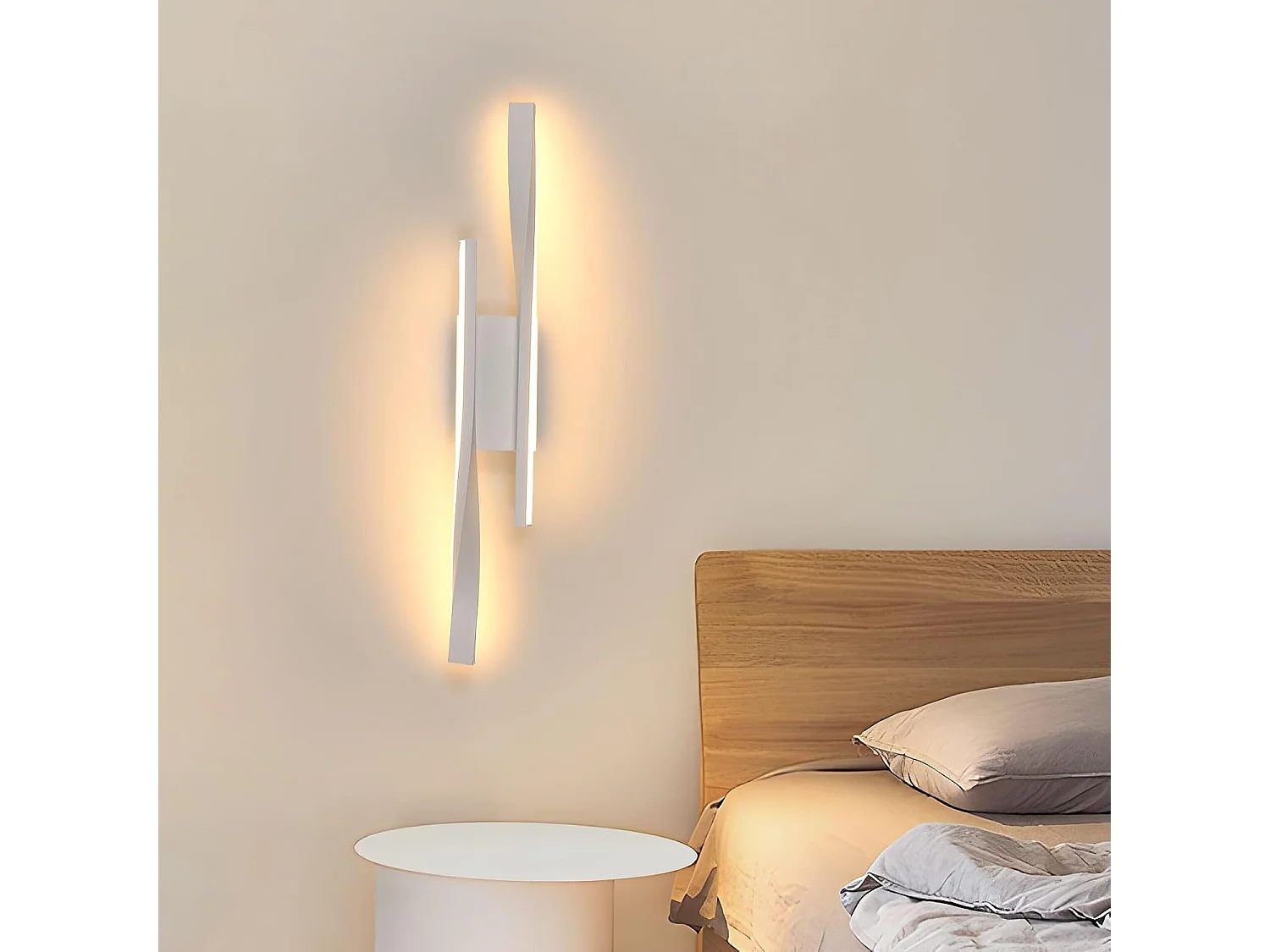 Applique Murale LED Intérieur 16W 1800LM - Design Moderne en Acrylique, 3000K Blanc Chaud Idéal Chambre/Salon/Couloir