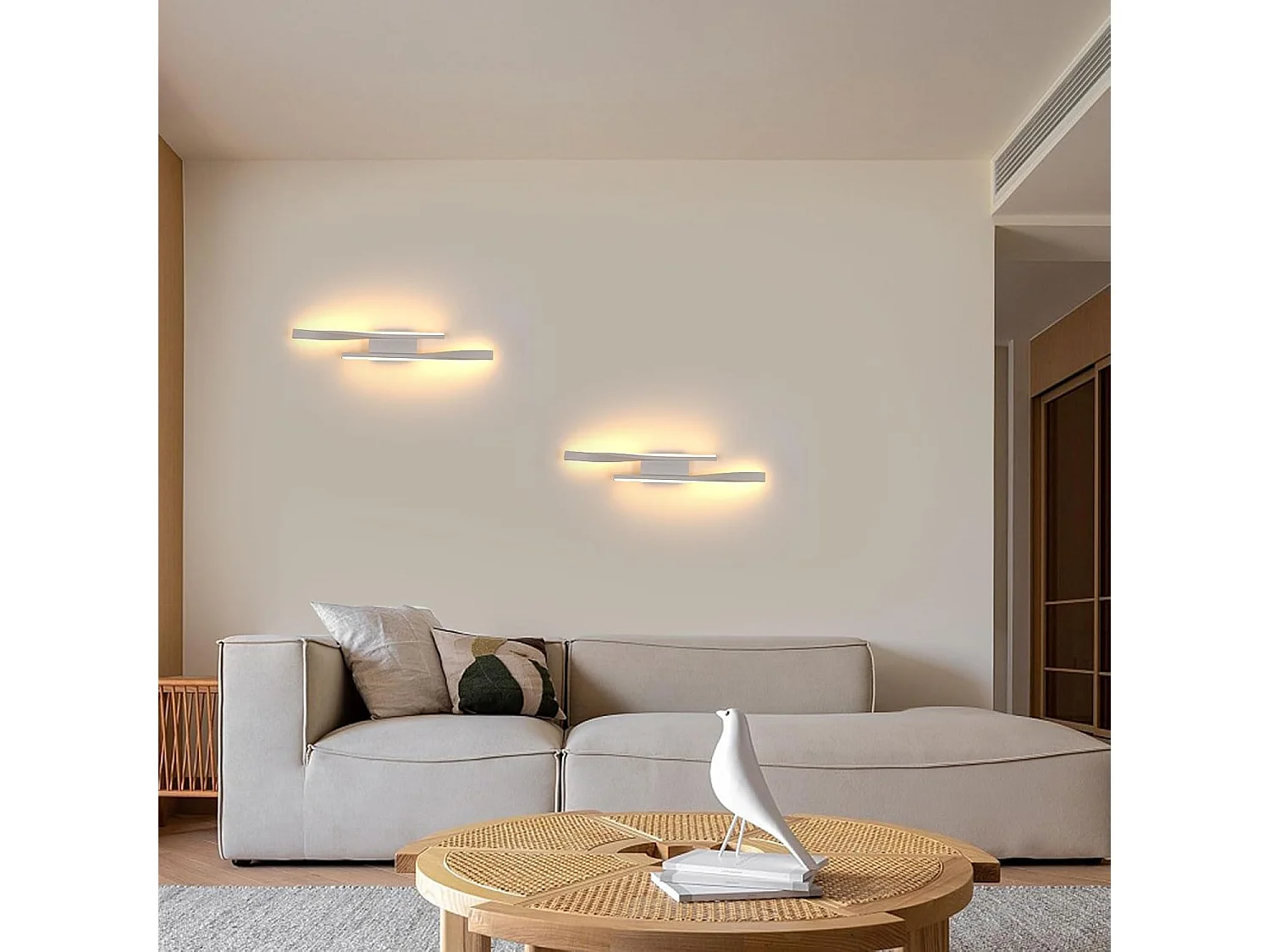 Applique Murale LED Intérieur 16W 1800LM - Design Moderne en Acrylique, 3000K Blanc Chaud Idéal Chambre/Salon/Couloir