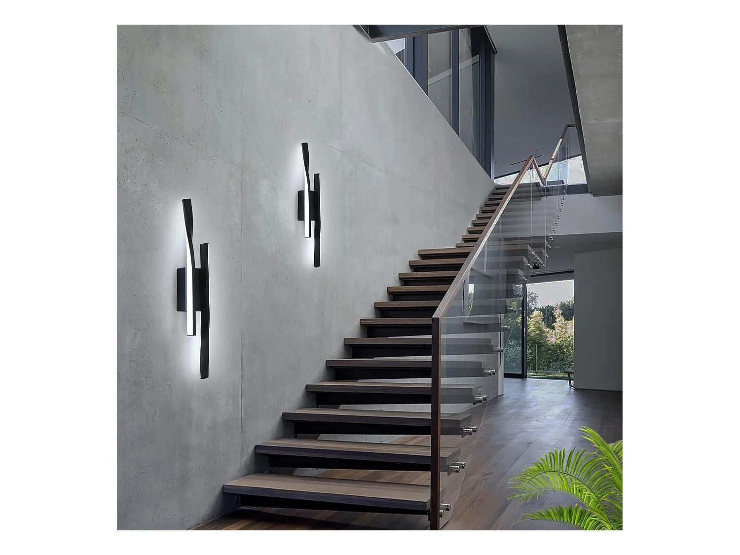 Applique Murale LED Moderne 16W 1800LM - Blanc Froid 6500K, Luminaire Mural Design pour Salon/Chambre/Escalier