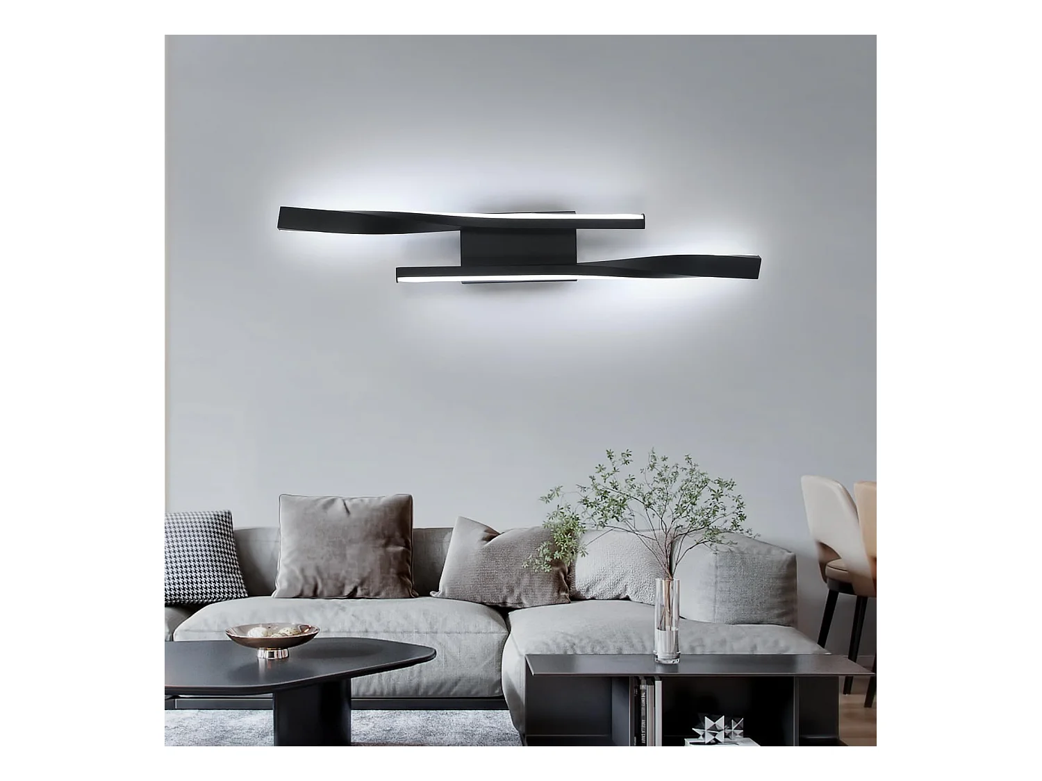 Applique Murale LED Moderne 16W 1800LM - Blanc Froid 6500K, Luminaire Mural Design pour Salon/Chambre/Escalier