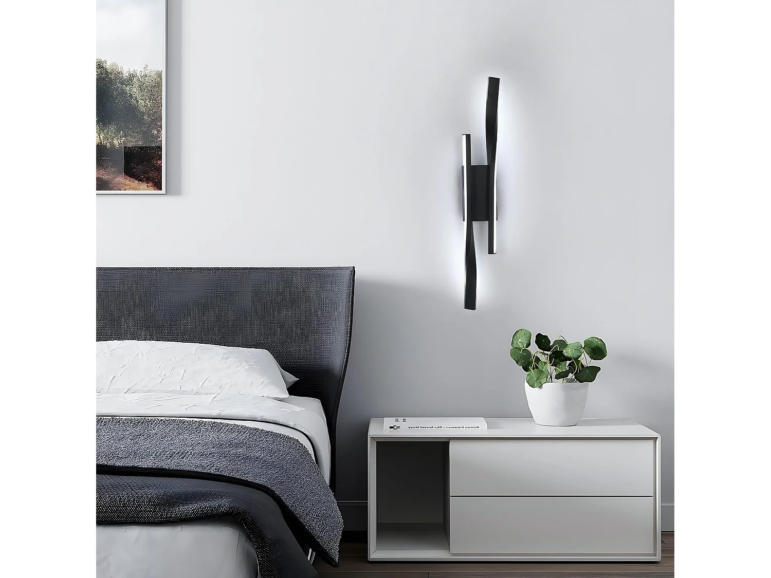 Applique Murale LED Moderne 16W 1800LM - Blanc Froid 6500K, Luminaire Mural Design pour Salon/Chambre/Escalier