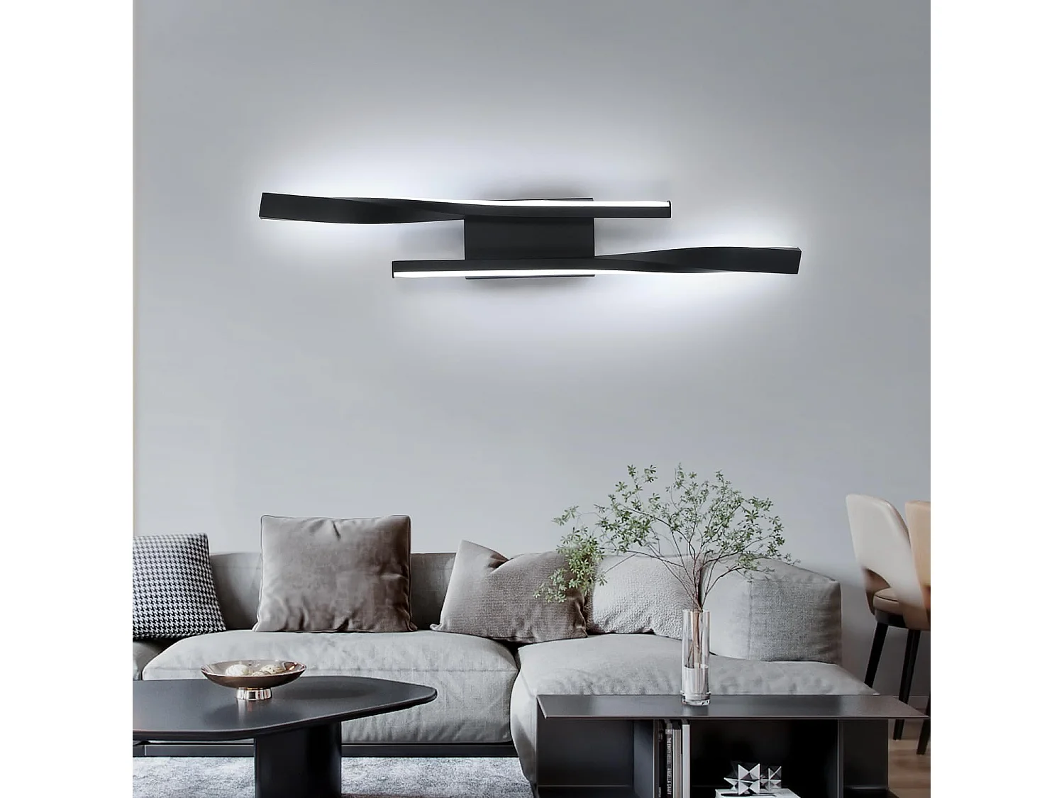 Applique Murale LED Moderne 16W 1800LM - Blanc Froid 6500K, Luminaire Mural Design pour Salon/Chambre/Escalier