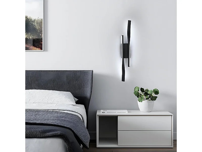 Applique Murale LED Moderne 16W 1800LM - Blanc Froid 6500K, Luminaire Mural Design pour Salon/Chambre/Escalier