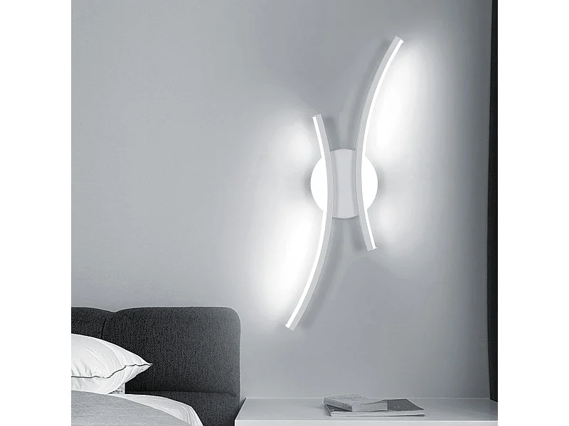 Applique Murale LED 20W 44cm Design Moderne Tubes Arqués - Lumière Froide 6500K pour Chambre, Salon, Couloir