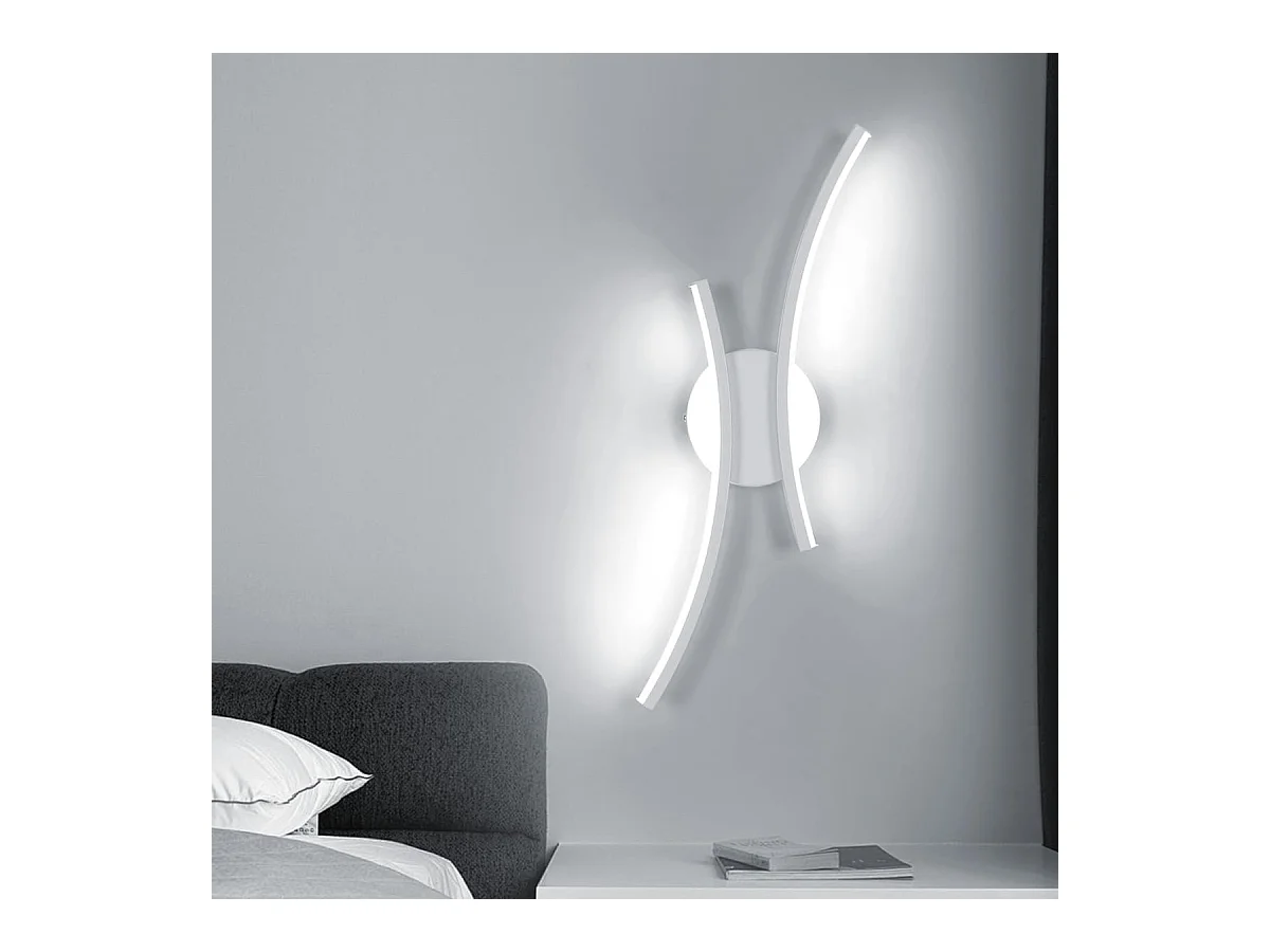 Applique Murale LED 20W 44cm Design Moderne Tubes Arqués - Lumière Froide 6500K pour Chambre, Salon, Couloir
