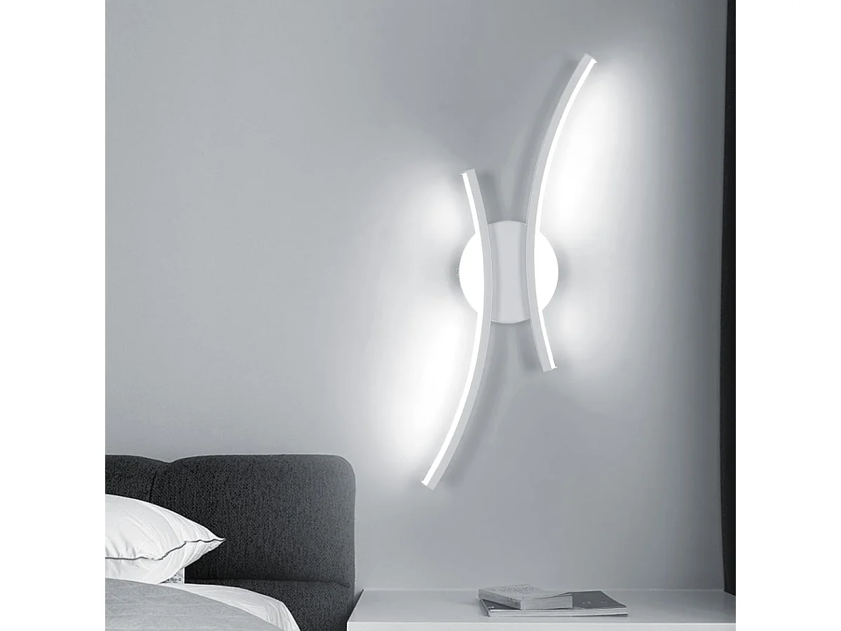 Applique Murale LED 20W 44cm Design Moderne Tubes Arqués - Lumière Froide 6500K pour Chambre, Salon, Couloir