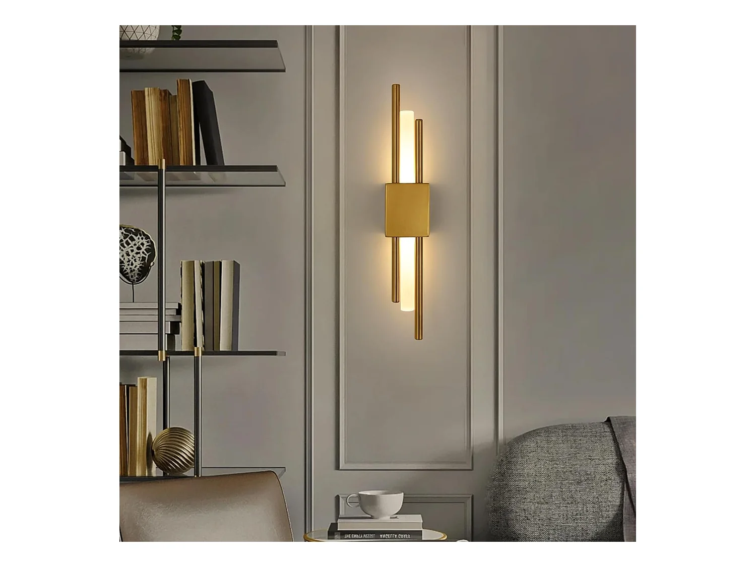 Applique Murale LED Intérieure Moderne - Double Cylindre Blanc Chaud 3000K, 10W - Éclairage pour Salon, Couloir, Escalier
