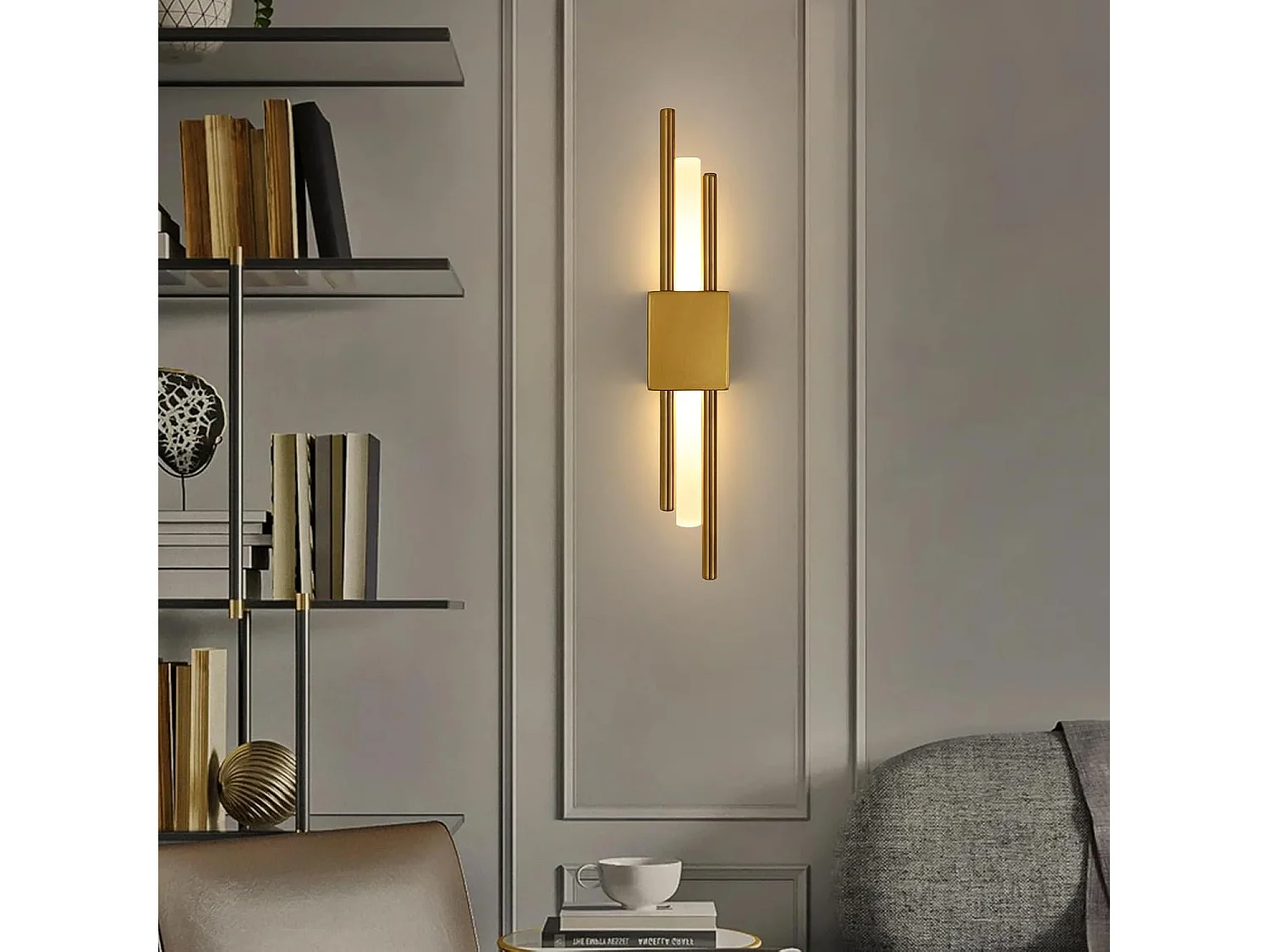 Applique Murale LED Intérieure Moderne - Double Cylindre Blanc Chaud 3000K, 10W - Éclairage pour Salon, Couloir, Escalier