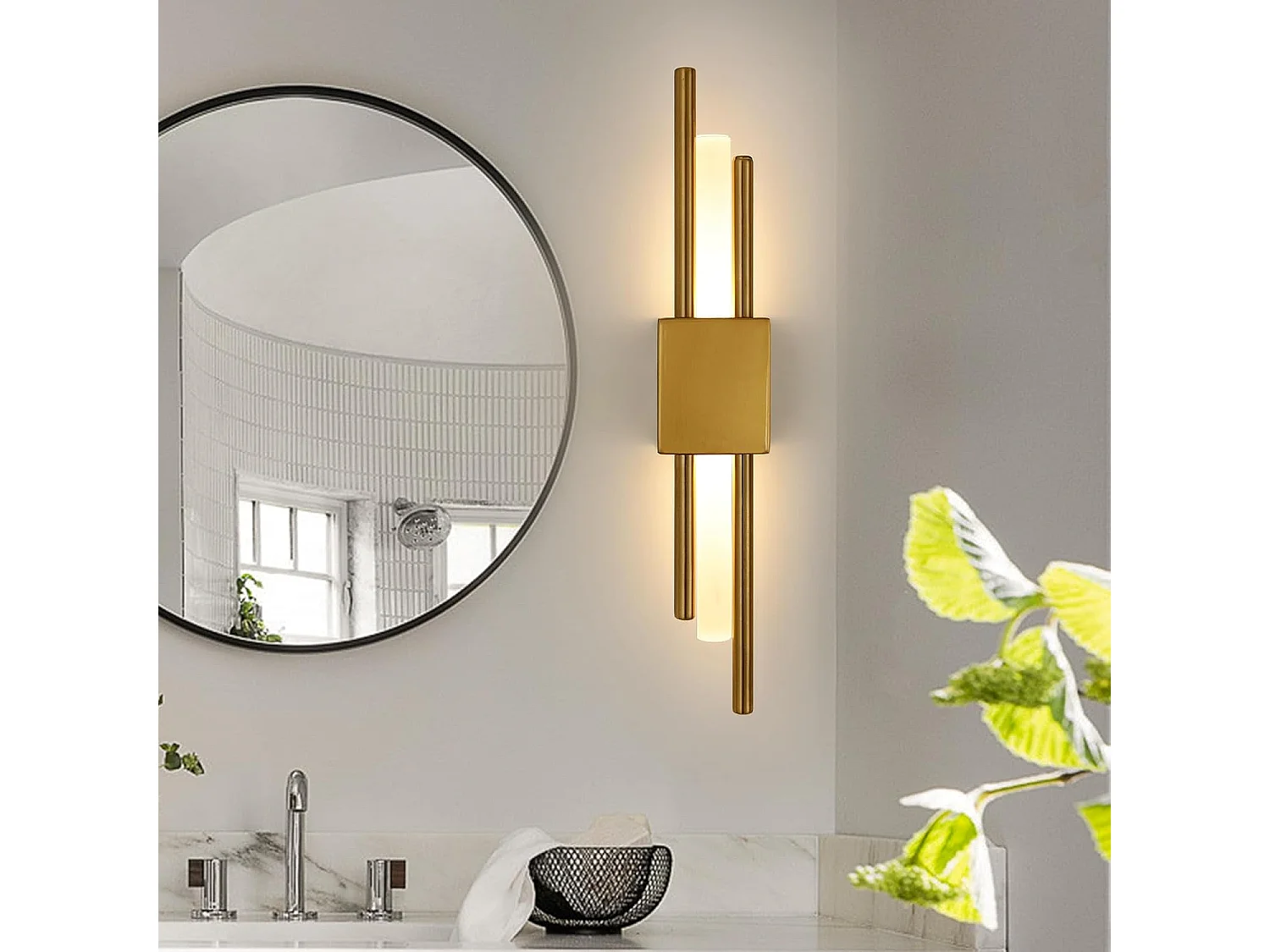 Applique Murale LED Intérieure Moderne - Double Cylindre Blanc Chaud 3000K, 10W - Éclairage pour Salon, Couloir, Escalier