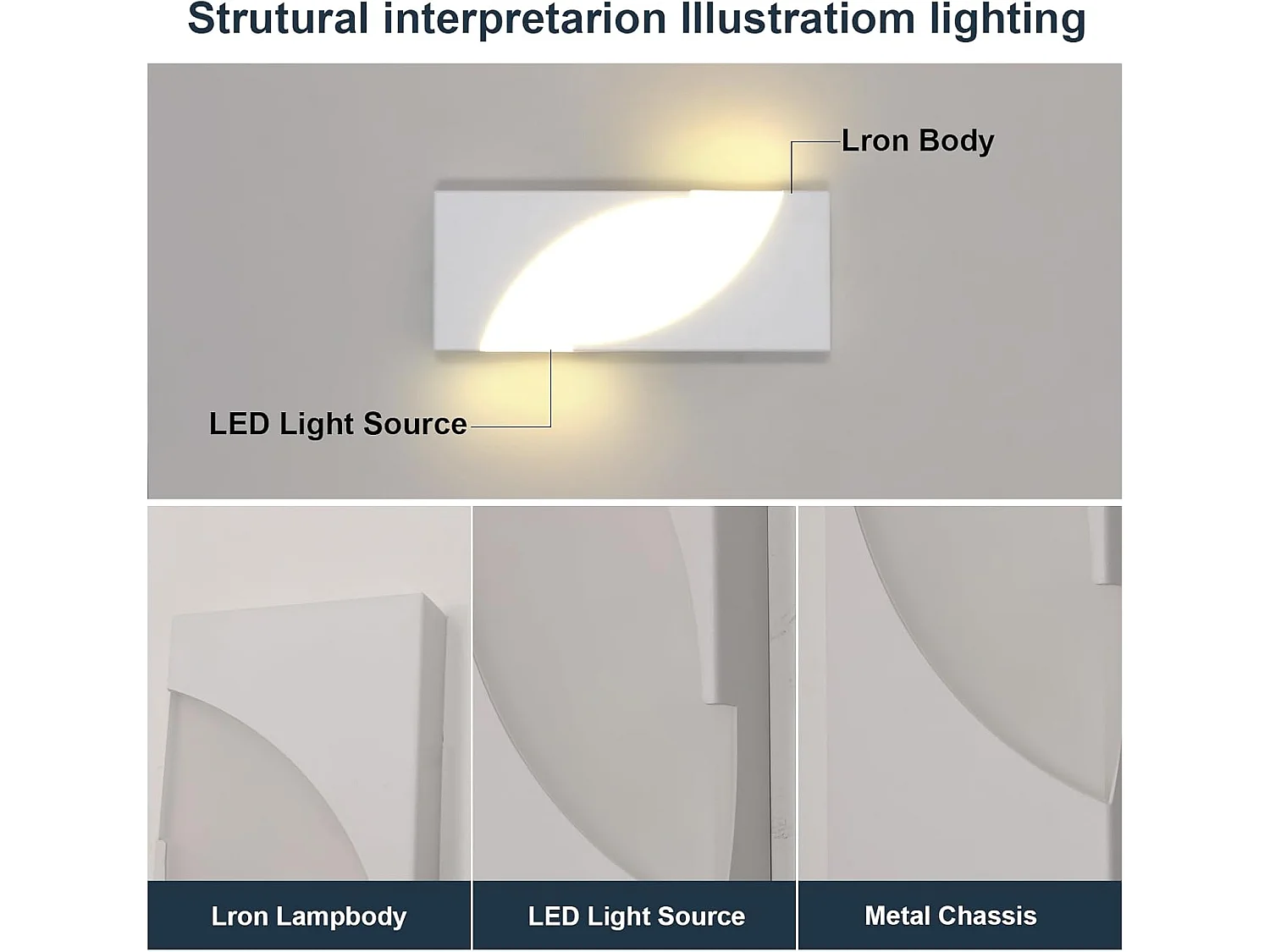 Applique Murale LED Intérieure, 14W Luminaire Murals en Acryliquel pour Chambre, Couloir, Escalier, Salon