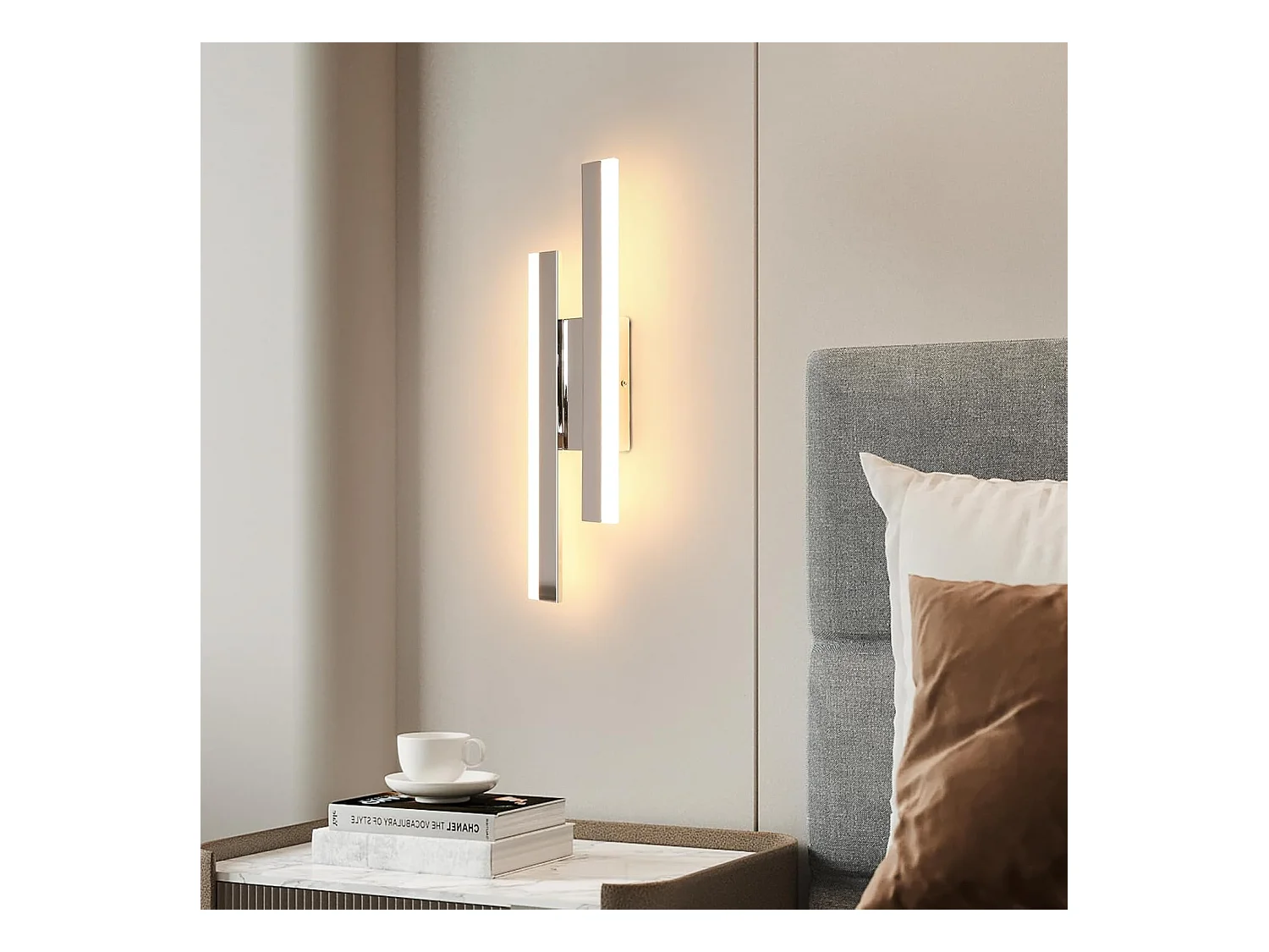 Applique Murale LED Moderne 16W 3000K Blanc Chaud, Luminaire Acrylique 40cm pour Salon, Chambre, Escalier & Couloir