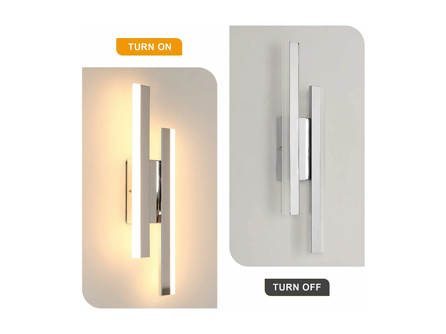 Applique Murale LED Moderne 16W 3000K Blanc Chaud, Luminaire Acrylique 40cm pour Salon, Chambre, Escalier & Couloir