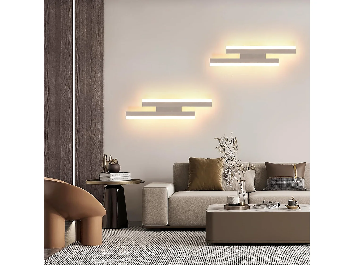 Applique Murale LED Moderne 16W 3000K Blanc Chaud, Luminaire Acrylique 40cm pour Salon, Chambre, Escalier & Couloir