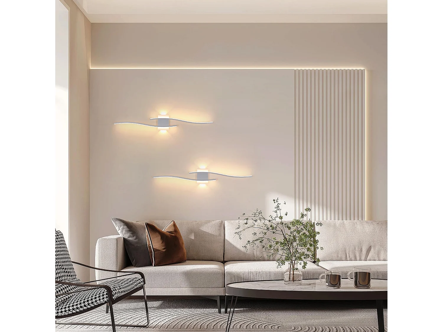 Applique Murale LED 27W 3000LM - Design Moderne et Créatif, Blanc Chaud 3000K - Luminaire pour Chambre, Salon, Couloir