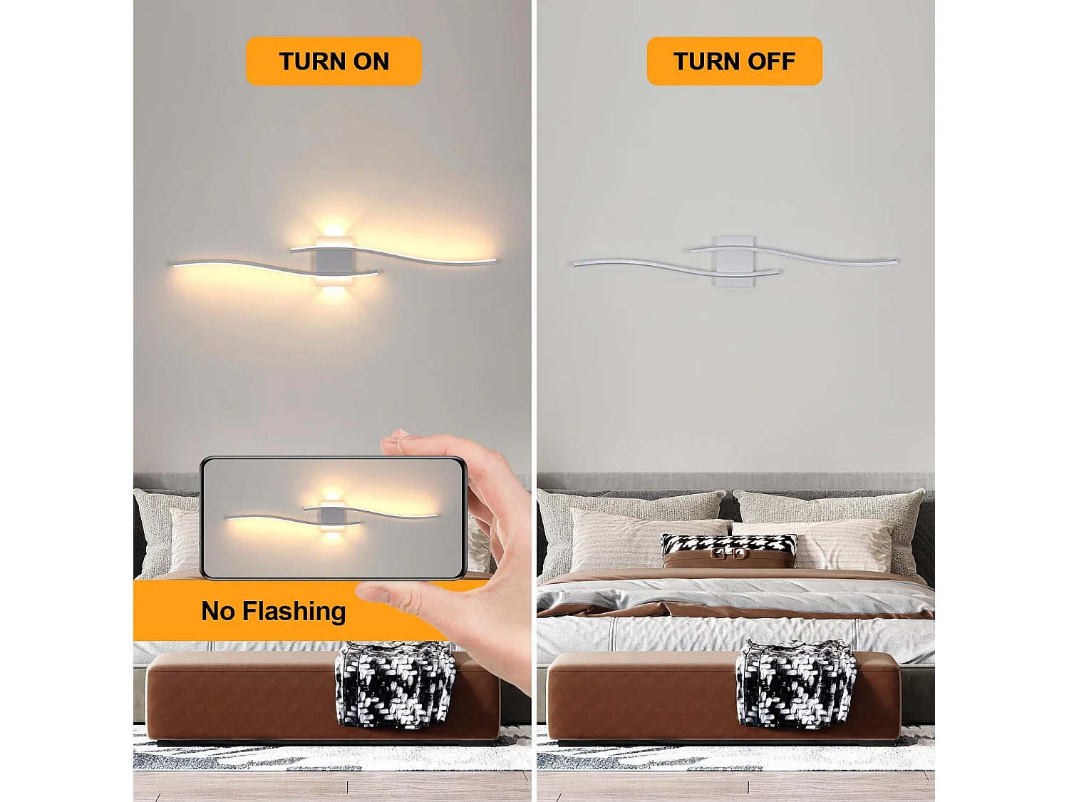 Applique Murale LED 27W 3000LM - Design Moderne et Créatif, Blanc Chaud 3000K - Luminaire pour Chambre, Salon, Couloir