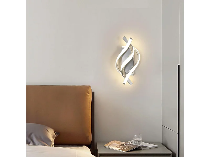 Applique Murale LED Moderne 22W 2500LM Design Spirale, Lumière Neutre 4500K pour Chambre/Salon/Couloir - Éclairage Mural Élégant