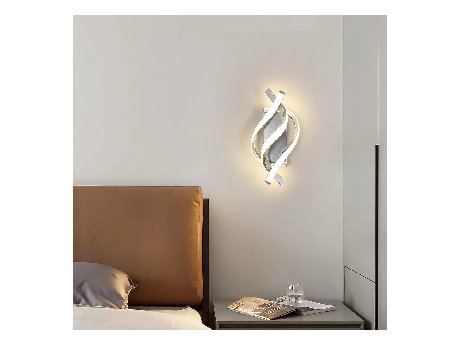 Applique Murale LED Moderne 22W 2500LM Design Spirale, Lumière Neutre 4500K pour Chambre/Salon/Couloir - Éclairage Mural Élégant