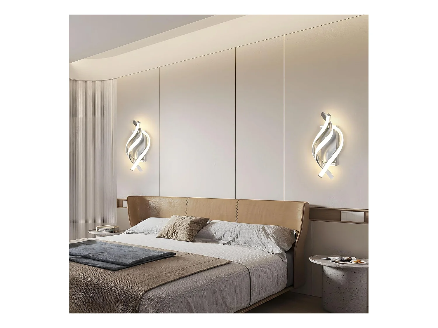Applique Murale LED Moderne 22W 2500LM Design Spirale, Lumière Neutre 4500K pour Chambre/Salon/Couloir - Éclairage Mural Élégant