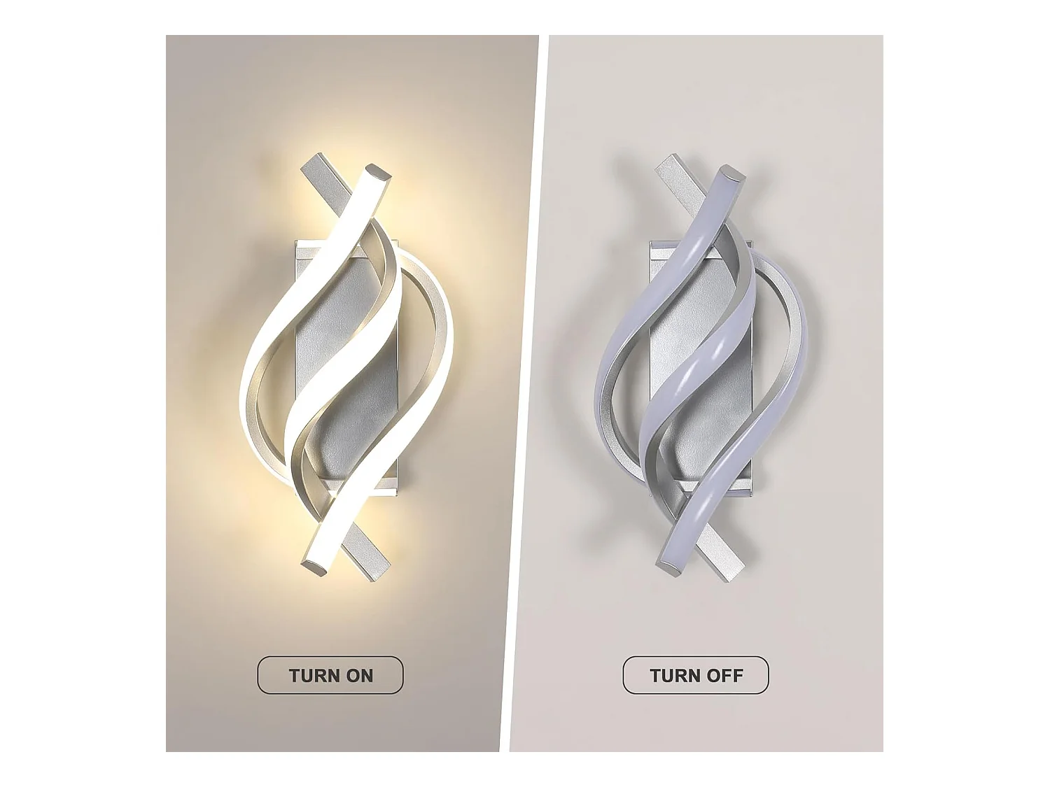 Applique Murale LED Moderne 22W 2500LM Design Spirale, Lumière Neutre 4500K pour Chambre/Salon/Couloir - Éclairage Mural Élégant