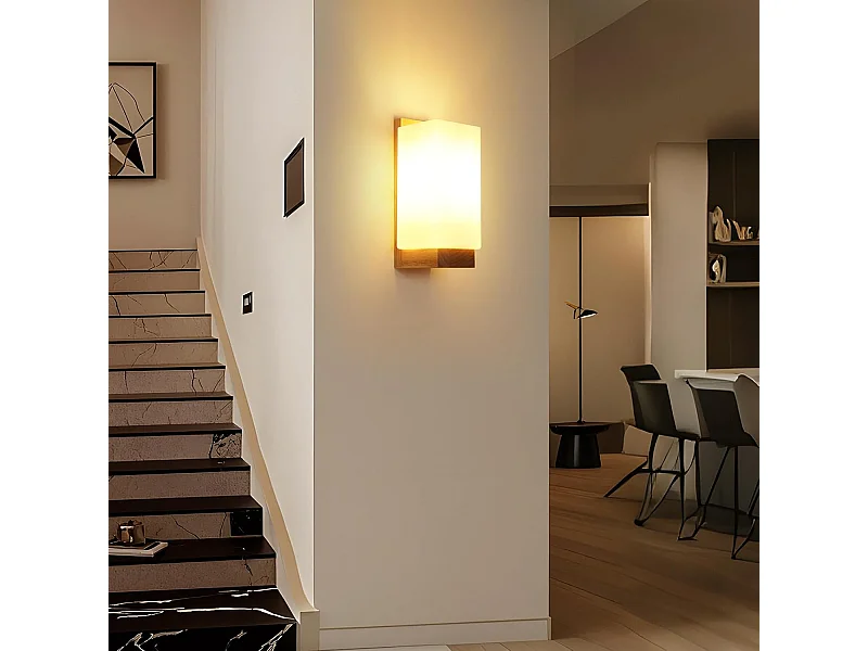 Wandleuchte Interieur 3000k - 6500k drei Farben dimmbar LED Wandlampe Kreativität Wandlampe Innen Holz Geeignet für Schlafzimmer, Flur, Treppe (25 * 12 * 10 cm)
