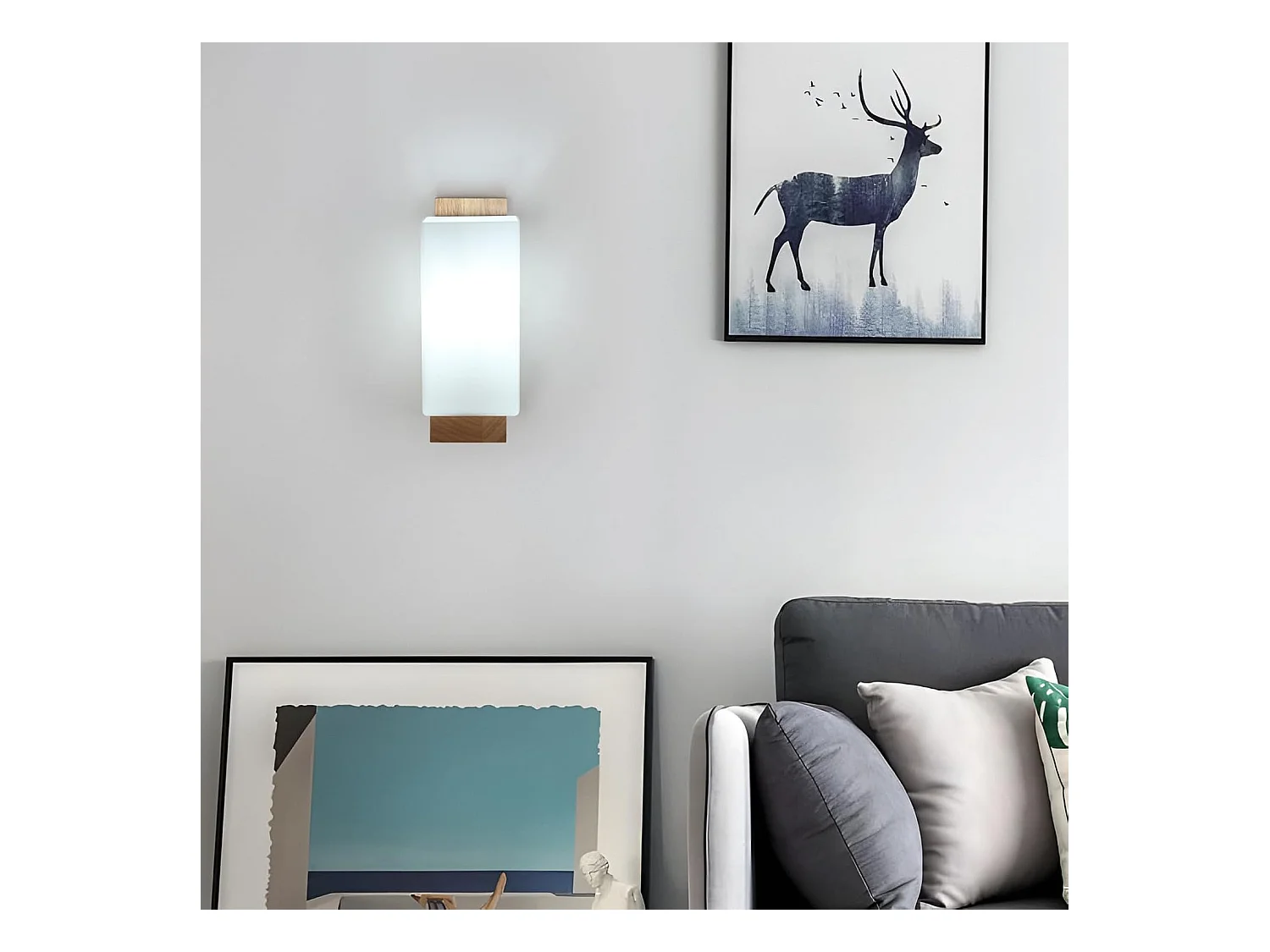 Wandleuchte Interieur 3000k - 6500k drei Farben dimmbar LED Wandlampe Kreativität Wandlampe Innen Holz Geeignet für Schlafzimmer, Flur, Treppe (25 * 12 * 10 cm)