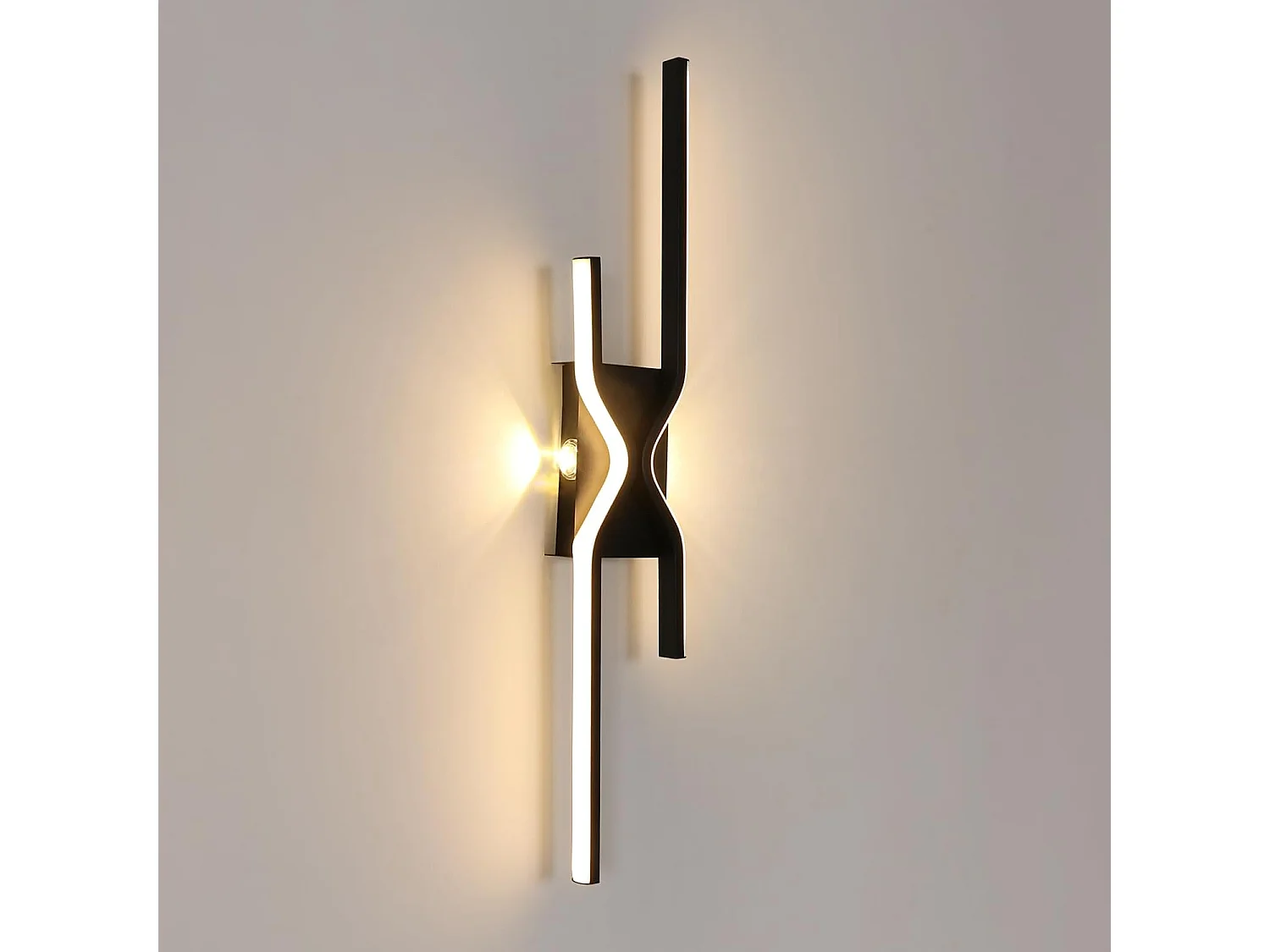 Applique Murale Intérieure LED 25W, Minimaliste Design Lampe Murale Moderne, Noir Acrylique Luminaire Mural pour Chambre Couloir  , Blanc Chaud 3000K