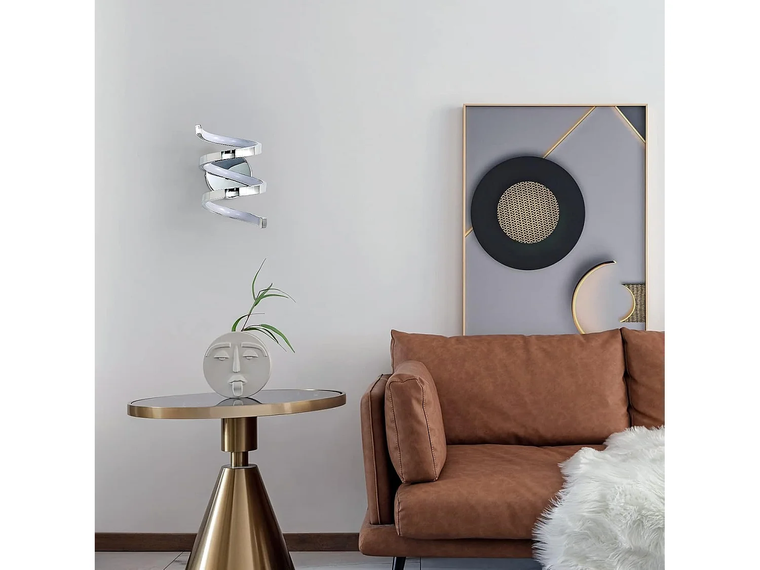 LED Applique Murale, 18W Moderne Lampe Murale Interieur, Luminaire Mural 1440LM 6000K Lumière Blanche Froide pour le salon chambre Hall Escalier