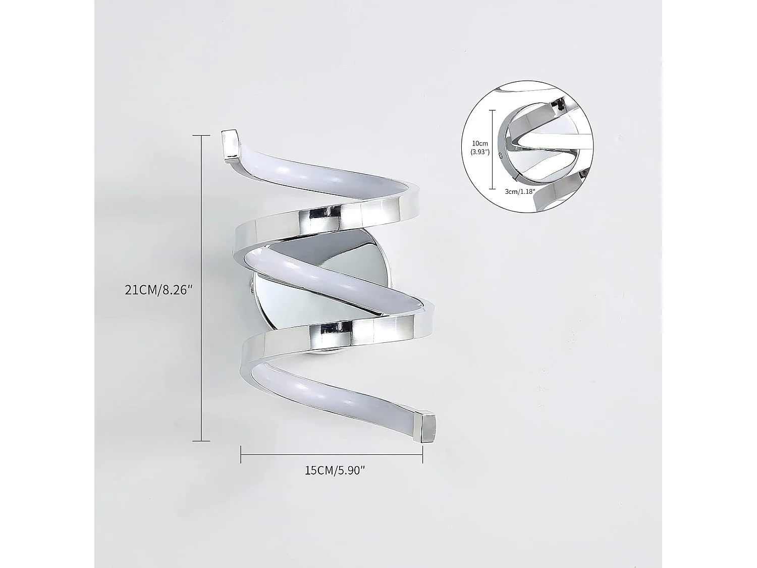 LED Applique Murale, 18W Moderne Lampe Murale Interieur, Luminaire Mural 1440LM 6000K Lumière Blanche Froide pour le salon chambre Hall Escalier