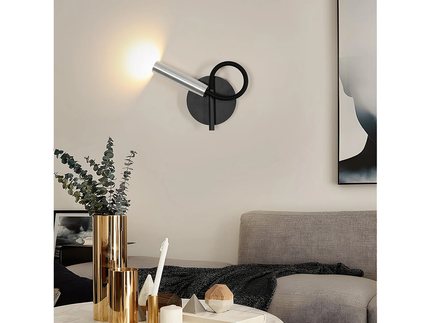 Applique Murale LED 4W Lampe de Lecture 360° Réglable Col de Cygne, Spot Lumineux pour Chambre, Salon & Hôtel