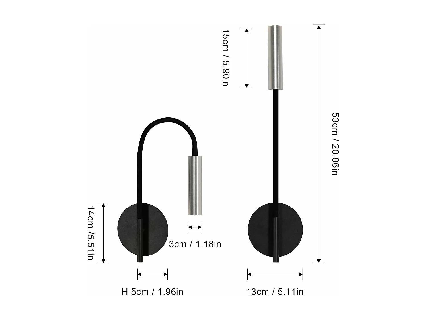 Applique Murale LED 4W Lampe de Lecture 360° Réglable Col de Cygne, Spot Lumineux pour Chambre, Salon & Hôtel