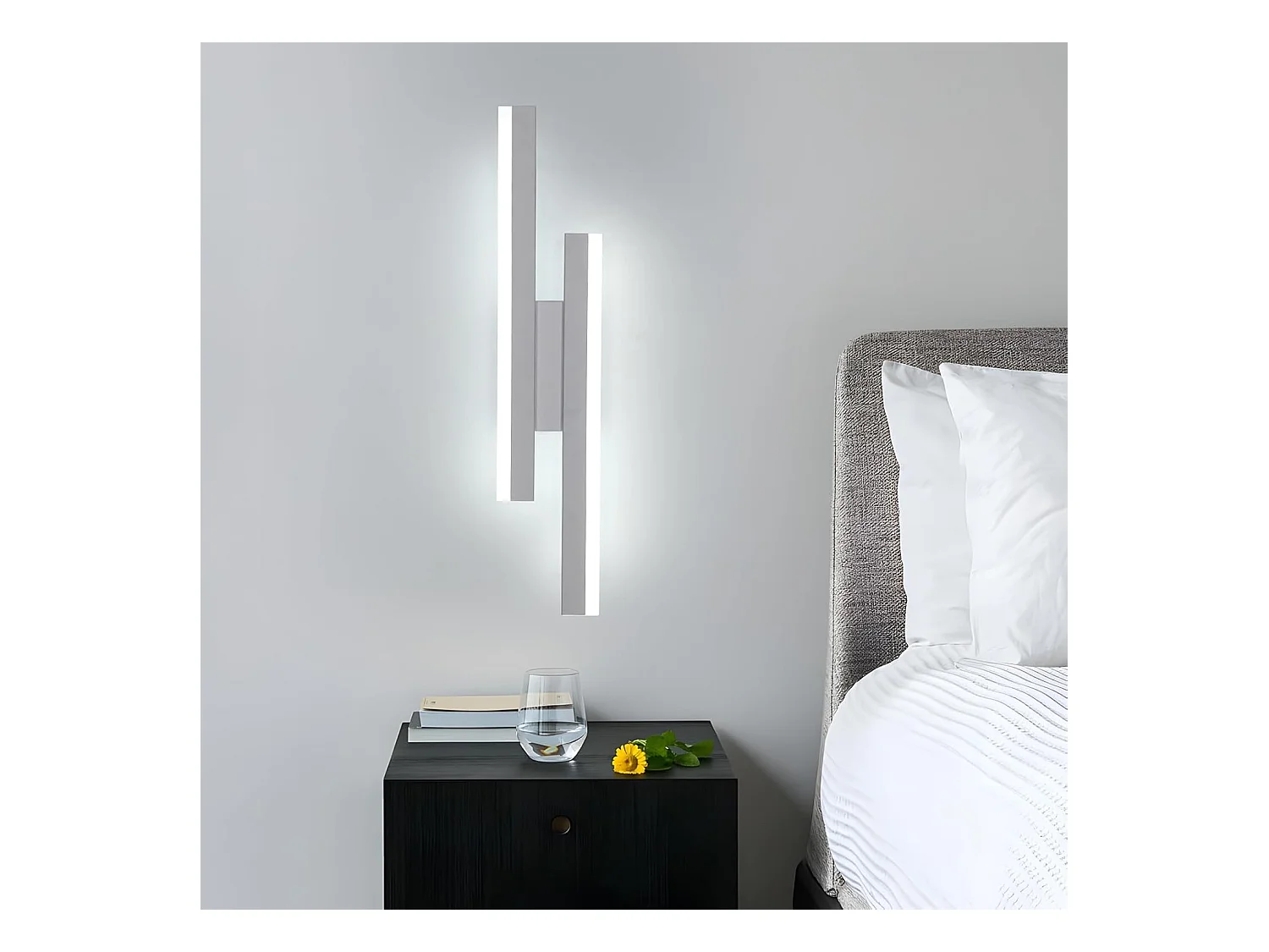 Applique Murale LED Moderne 16W Blanc en Acrylique - Luminaire Mural 3 Températures (3000K/4500K/6500K) pour Salon, Chambre, Salle à Manger et Couloir