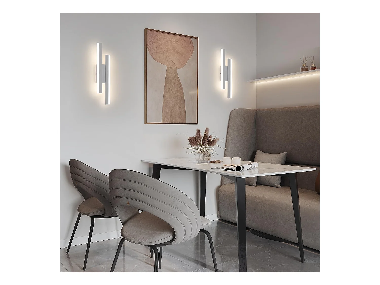 Applique Murale LED Moderne 16W Blanc en Acrylique - Luminaire Mural 3 Températures (3000K/4500K/6500K) pour Salon, Chambre, Salle à Manger et Couloir