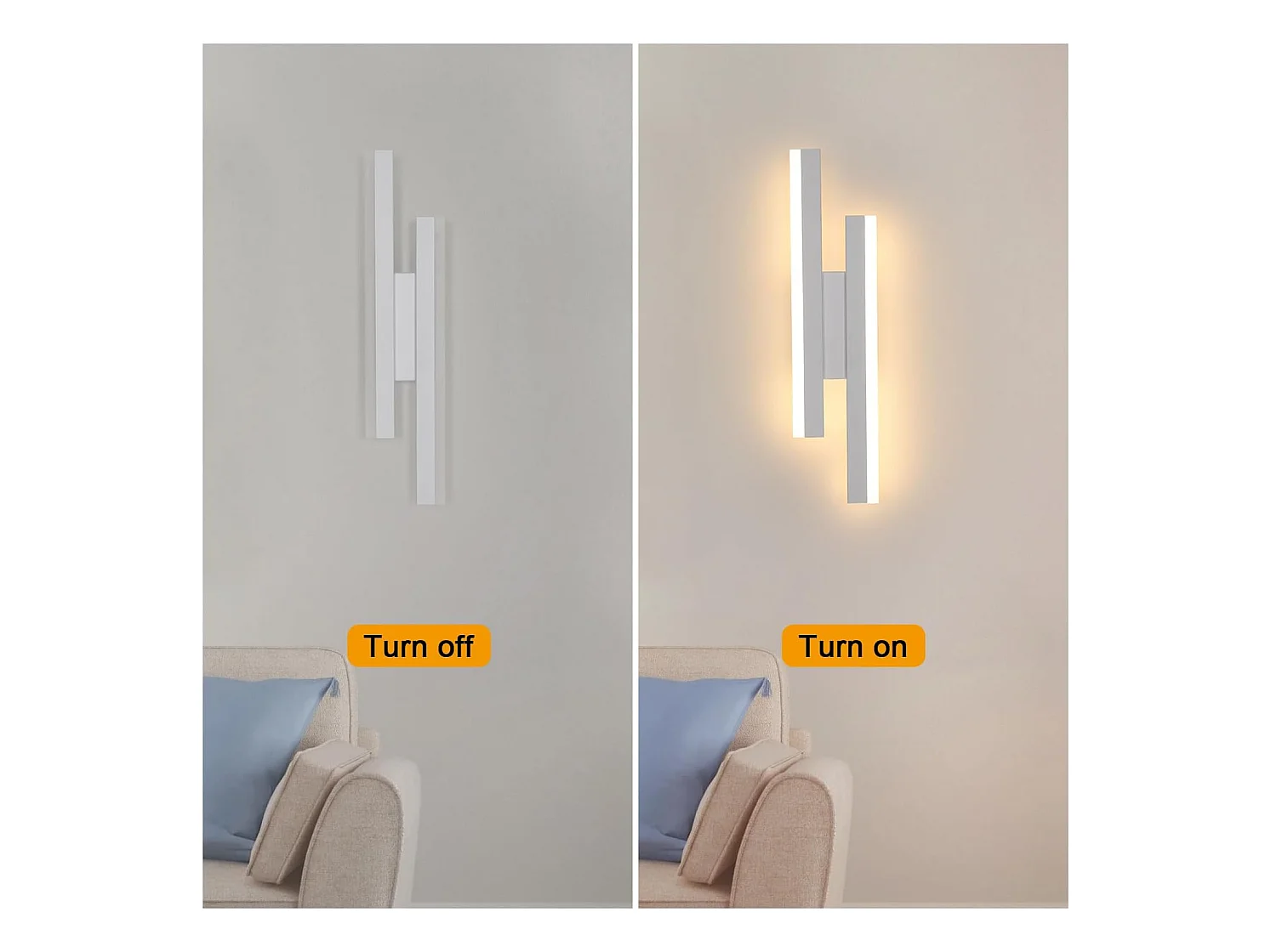 Applique Murale LED Moderne 16W Blanc en Acrylique - Luminaire Mural 3 Températures (3000K/4500K/6500K) pour Salon, Chambre, Salle à Manger et Couloir