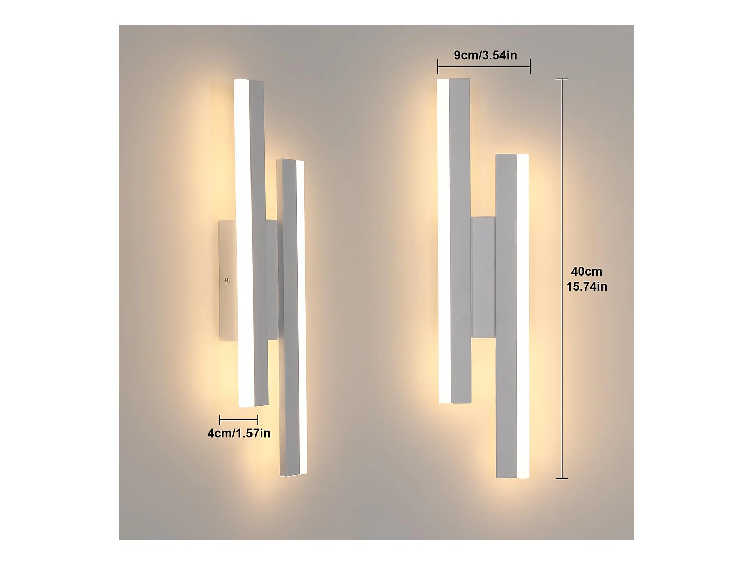 Applique Murale LED Moderne 16W Blanc en Acrylique - Luminaire Mural 3 Températures (3000K/4500K/6500K) pour Salon, Chambre, Salle à Manger et Couloir